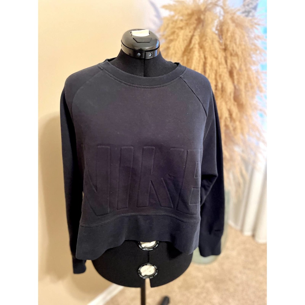 Nike Dri-Fit Black Crew Neck Long Sleeve Sweatshirt Size M